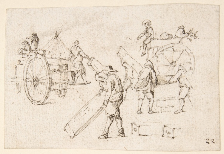 Men loading wagons