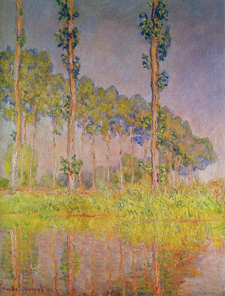 Monet three trees in Spring